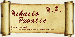 Mihailo Puvalić vizit kartica